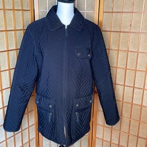 Liz Claiborne Jacket Coat Black Quilted Coat Jacket